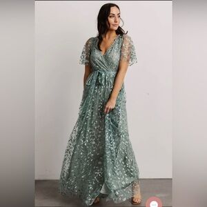Baltic Born Sage Marseille Embossed Maxi Dress